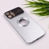Iphone 12 Pro Max - Metallic Color Silicone Cover With Camera Lens Protector - Silver