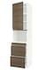 METOD / MAXIMERA خزانة عالية لميكروويف وباب/3 أدرا, أسود/Voxtorp شكل خشب الجوز, ‎60x60x240 سم‏ - IKEA