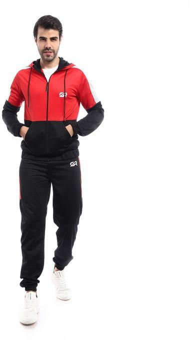 Caesar Hoodie With Pants Training Suit -red * Black