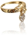 18K Gold Plated Heart Crystals Drop Ring