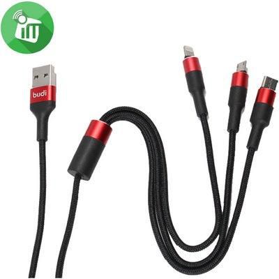 Budi M8J162T3 3 IN 1 Charge USB Cable (1.2M) Multicolor