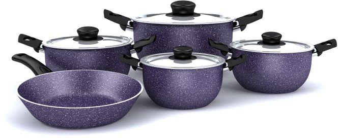 Lazord Granite Cooking Set - 9 Pcs - Purple