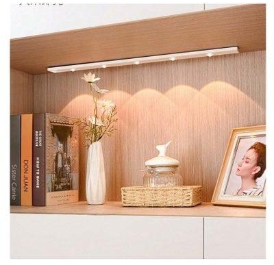 80cm Motion Sensor LED Light Wireless Smart Ultra Slim USB LED Light for Kitchen Cabinet Bedroom Wardrobe Indoor Night Light (1 Pack Silver 80cm)