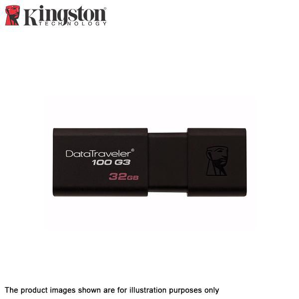 Kingston DataTraveler 100 G3 32GB USB 3.1 Gen 1 / 3.0 / 2.0 Flash Drive (Black)