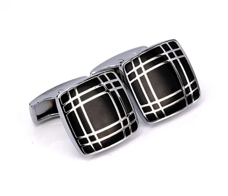 Men's Design Cufflinks -Black & Silver