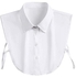 DELFINO Lady's Fake Collar Half Shirt Blouse Detachable False Collar Joker Shirt Decorative Collar Dickey Collar Cuff Cotton Choker Tie False Lapel Point– White