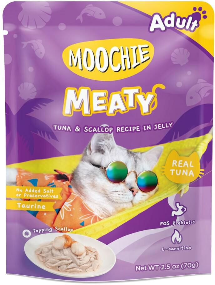 Moochie Cat Food  Tuna &amp; Scallop Recipe in Jelly Pouch 12 x 70g