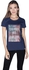 Creo California Dream Beach  T-Shirt for Women - M, Navy Blue