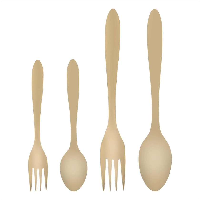 Get AWM Stainless Steel Cutlery Set, 24 Pieces - Gold with best offers | Raneen.com