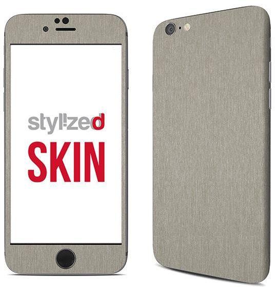 Stylizedd Premium Vinyl Skin Decal Body Wrap for Apple iPhone 6S - Brushed Titanium