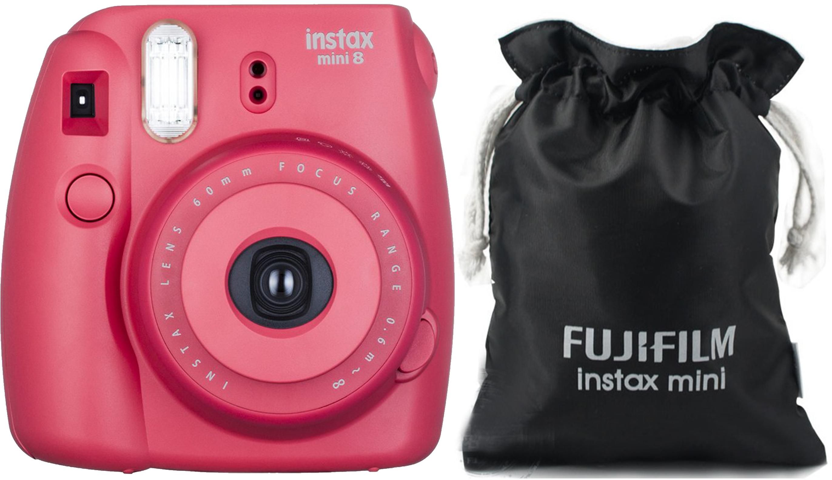 Fujifilm Instax Mini 8 Instant Film Camera Red with Black Pouch