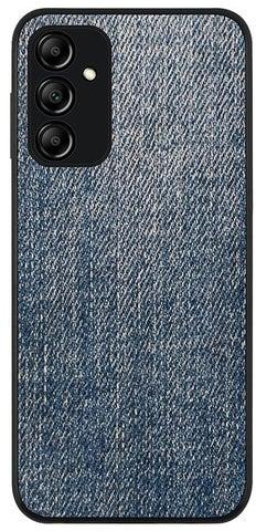 Rugged Black edge case for Samsung Galaxy M14 5G Slim fit Soft Case Flexible Rubber Edges Anti Drop TPU Gel Thin Cover - Dark Denim Print