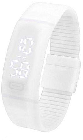 Generic Digital LED Rubber Watch - White