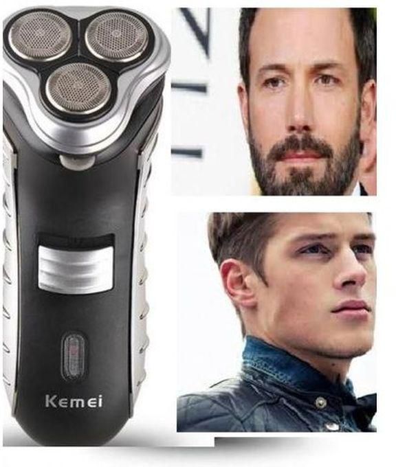 Kemei KM-268 Electric Rechargeable Shaver - Black/Silver