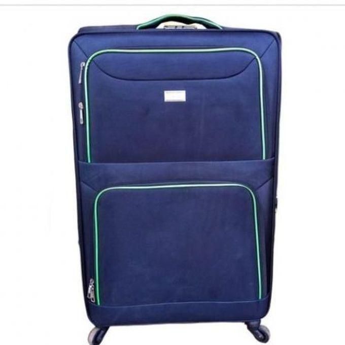 Taikiss Black Suitcase With Green /Blue Stripes