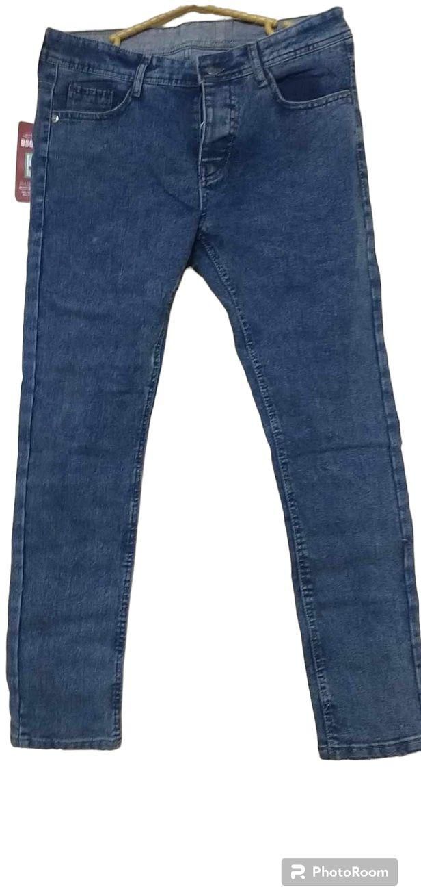 بنطلون جينز شبابي مستقيم ازرق