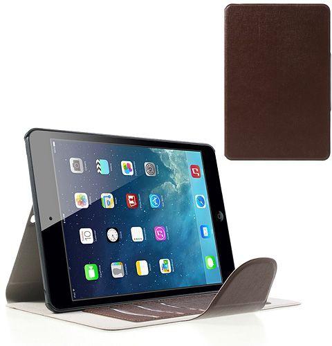 Brown Magnetic Oracle Wallet Smart Leather Shell Stand for iPad mini 2 (Retina) / iPad mini