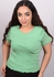 Women's T-shirt Made Of Ribbed Cotton - Mint Green