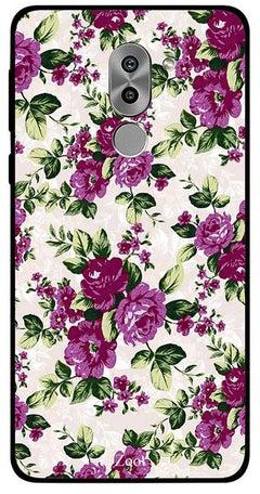 Protective Case Cover For Huawei Honor 6X Dark Red Green Flowers