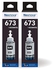 NexNova® Ink 673 for EPSON for EcoTank T6731 Double Black 2-Pack for Printer L800 L805 L810 L850 L1800
