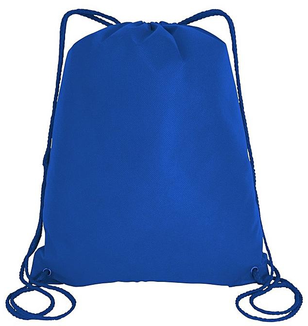Outdoor Recreation Promotional Durable Shoulder Outdoor Gym Drawstring Bag With Black Pu Corners And String Blue