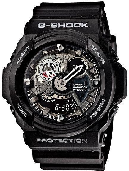 Casio G-Shock Men's Metallic Black Ana-Digi Dial Black Resin Band Watch [GA-300-1A]