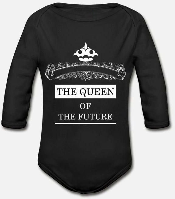 Queen Of The Future Organic Long Sleeve Baby Bodysuit