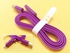 2-in-1 USB Combo Sync and Charge Cable for iPhone iPad and Micro USB Smartphones -Purple