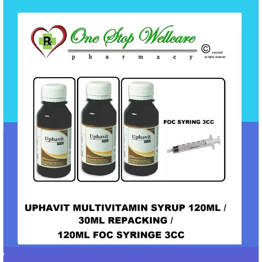 Uphavit Multivitamin Syrup 120ml/30ml Repacking/120ml FOC Syringe 3cc