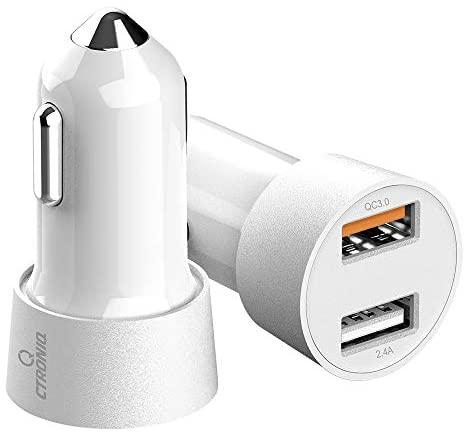 2 USB car charger with LED indicator Input: DC 12~24V, CB certified- Vimba CC12- White