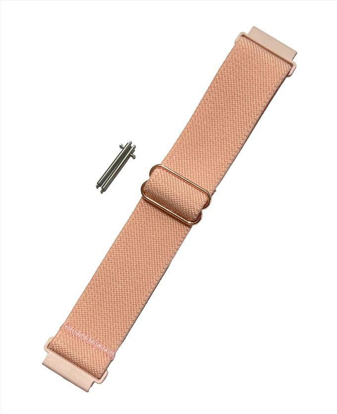 Solo Loop Nylon Strap For Watch Band (20mm) Adjustable Elastic Scrunchie Bracelet - Samsung Watch 4 46mm-44mm-40mm /Active 44mm-42mm / Huawei GT3 - Gt 2 42mm / Amazfit Gts 3 - Gts 2 - Bip U