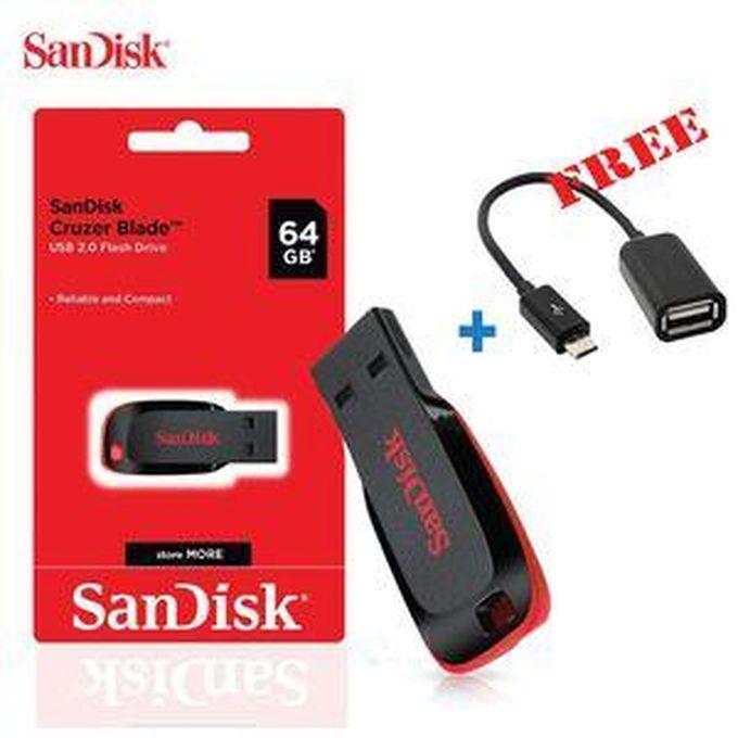 Sandisk 64 GB Flash Disk/ 16 GB FlashDisk with free OTG Cable