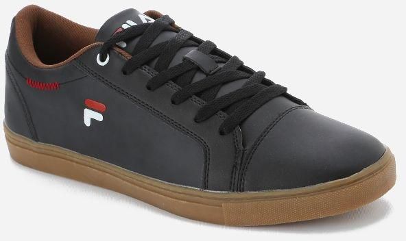 Fila Stitched Leather Sneakers - Black