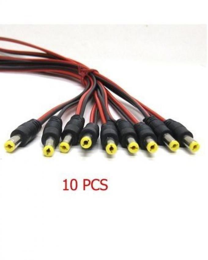 DC Power Male Connector For CCTV Camera Power - 10 Pcs