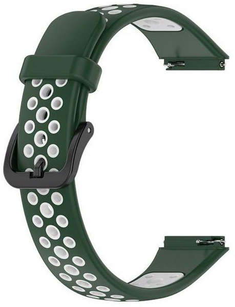 Huawei Band 7 Sport Soft Silcon Double Colors Replacement Strap - Green & White