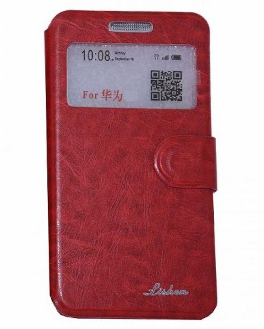 Lishion TPU Flip Cover for HTC Desire 816 - Red