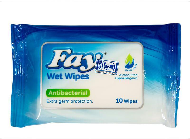 Fay Antibacterial Wet Wipes 10s