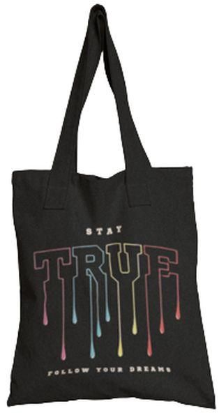 Canvas Shopping Tote Bag - Printed Words ( TRUE )