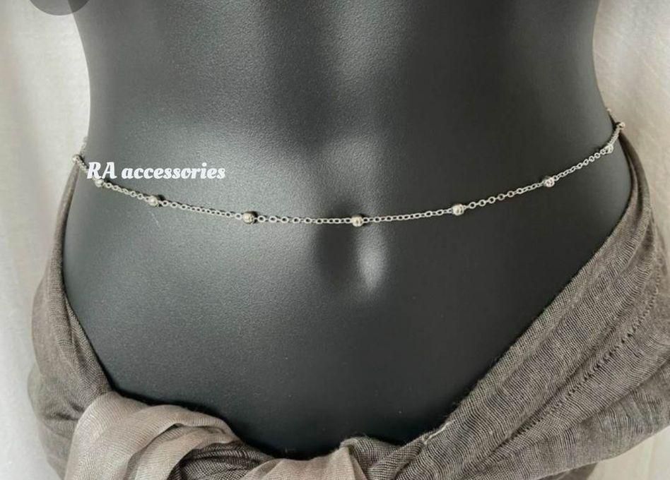 RA accessories Chain Body Silvery _belly Chain - Free Size