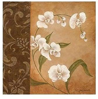 Floral Printed Decorative Wall Art Beige/Brown/Green 15x15cm