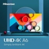 Hisense 55A62G, 55'' Smart UHD 4K Frameless LED TV-YouTube, Netflix-Black