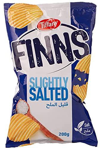 Tiffany, Finns, Crinkled Potato Chips, Slightly Salted, 200g