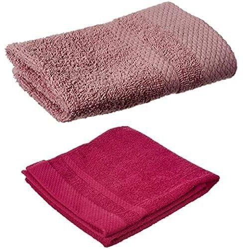 Rosa Home Honeycomb Cotton Face Towel, 60 X 40 cm - Purple + Rosa Home Honeycomb Cotton Face Towel, 60 X 40 cm - Fuchsia