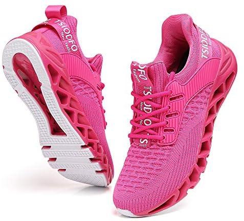 TSIODFO Slip on Sneakers for Women Casual Sport Running Shoes Athletic Train Tennis Walking Shoes Ladies Gym Workout Jogging Fashion Sneaker Rose red Size 9
