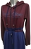 A Very Chic Long Tunic - Dark Red And Dark Blue