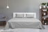 Hotel Linen Klub Queen Bed Sheet 3pcs Set , 100% Cotton 250Tc Sateen 1cm Stripe, Size: 240x260cm + 2pc Pillowcase 50x75cm , Silver