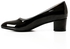 Snatch Simple Round Toe Shiny Leather Mid-Heels - Black