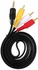3.5mm Jack Plug To 3 Rca Male Cable 1.5 meter Black