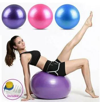 Generic Yoga Exercise Ball Gym Swiss Ball With Hand Pump Fitness Pilates mlulti-colors