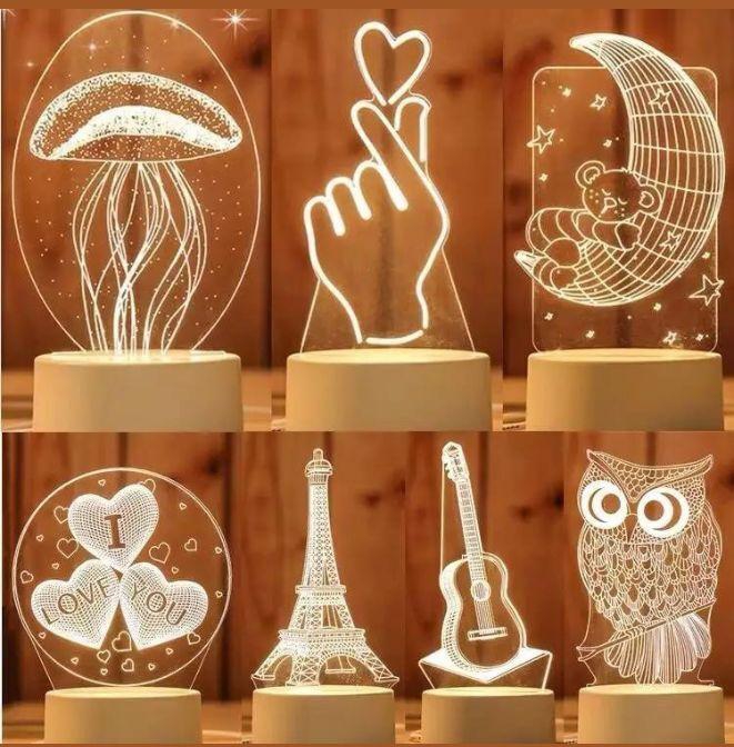 Creative Night Light 3D Acrylic Bedroom Small Decorative 3D Lamp Night Lights For Home Decoration, Guitar